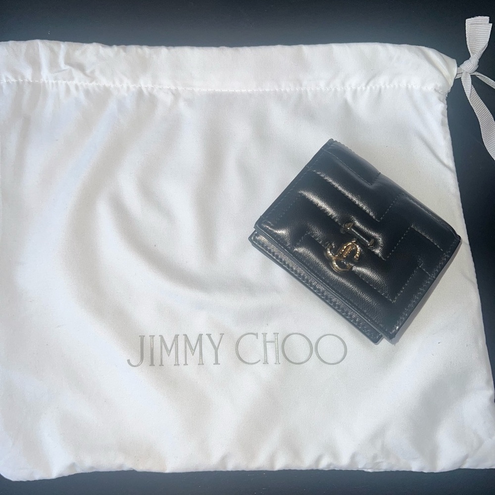 Jimmy Choo Black Leather Card Holder
